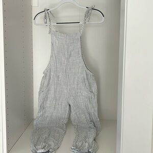 Aerie Striped Jumpsuit in Gray and White